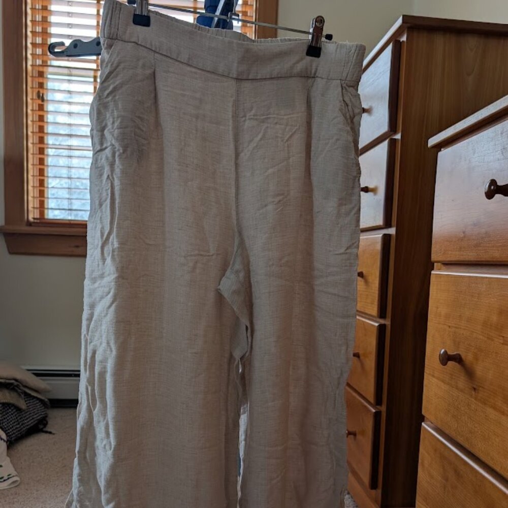 H&M linen cropped pants